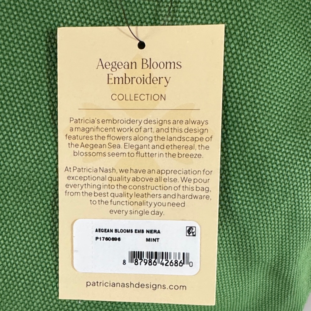 Patricia Nash Aegean Blooms embroidery collection tote bag w/matching coin purse - Picture 3 of 8